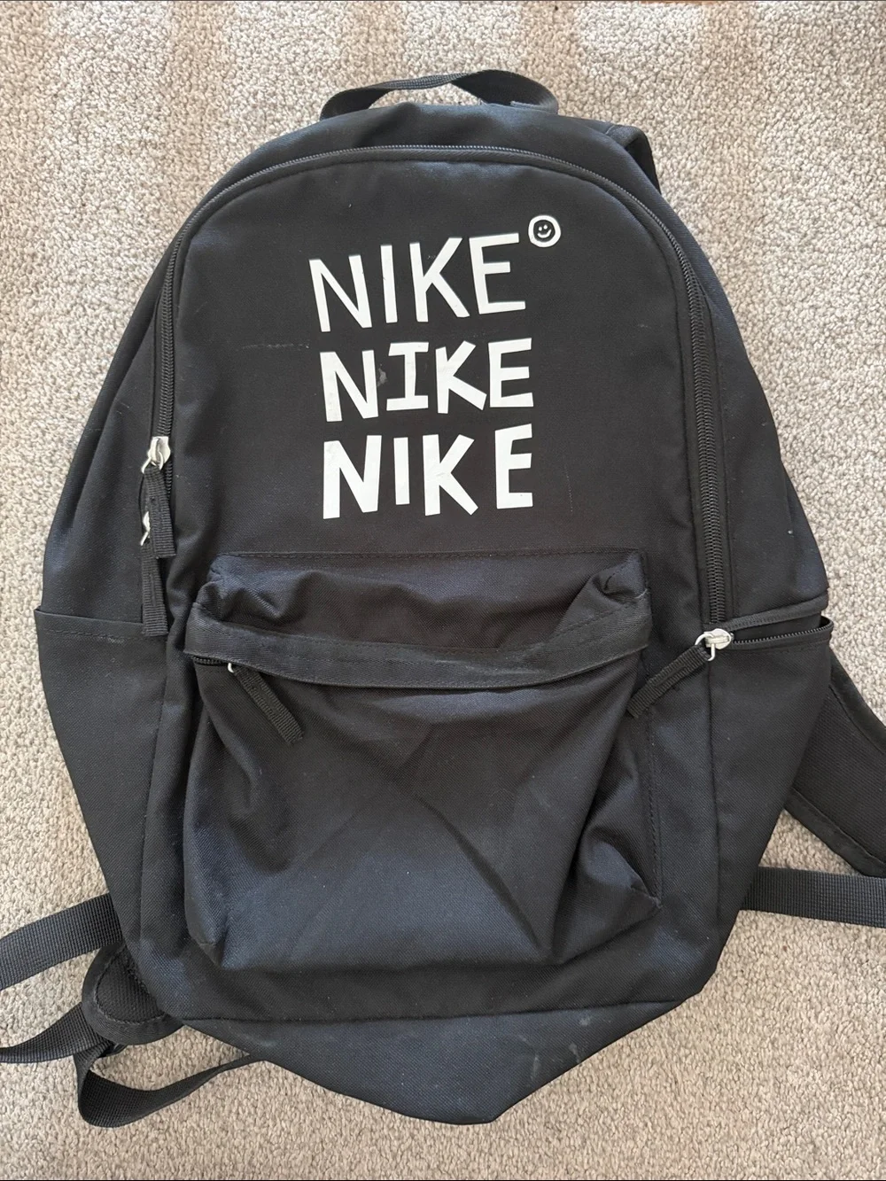 Nike Black Backpack with White Logo
